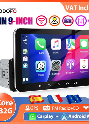 Podofo 7 '' 1Din Android Car Stereo Radio 4core Carplay Android Auto Bluetooth FM EQ USB WIFI GPS Navigation Autoradio Player - Riparo82