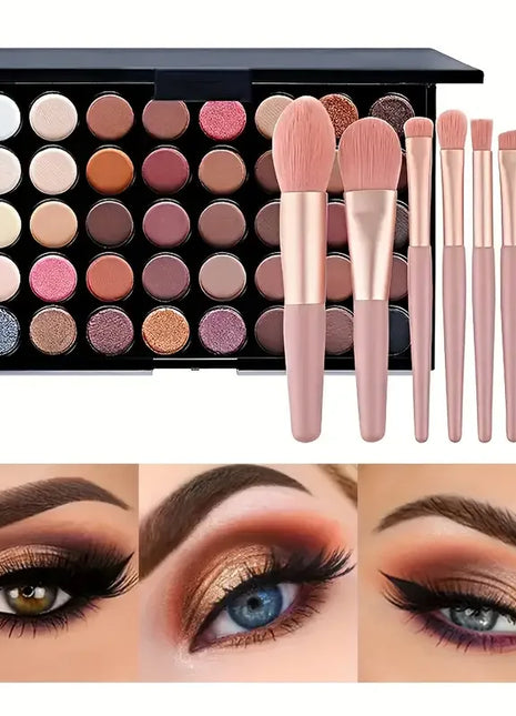 40 Colors Glitter Eyeshadow Palette Matte Waterproof Long Lasting Pressed Powder Cosmetics Kit Fashion Women Eye Makeup palette - Riparo82