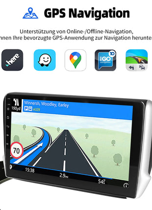 ESSGOO Android 14 For Peugeot 208 12-18 10"Display Car Stereo Radio GPS Navi Carplay Android Auto Wifi BT FM RDS Mirror Link SWC - Riparo82