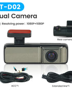 HD Dash Cam for front+in car DVR Single recording and dual recording/1K+1K mobile WiFi interconnection/24H parking monitoring - Riparo82
