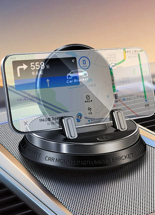 Electric Auto Scaling Car Mobile Phone Holder Mount Car Cell Phone Support For Car, 360° Rotatable Dashboard With Touch Button - Riparo82