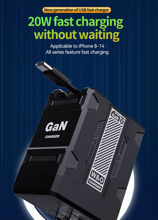 GaN 20W Fast charging PD3.0 Charger Type C lighting For iPhone 12 13 Samsung Huawei Xiaomi Mobile Phone EU/US Plug Wall Charger - Riparo82