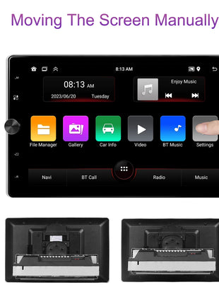 Podofo 10.4" Vertical Rotatable Screen Android Car Radio 1 Din 2+64G Wireless Carplay Android Auto GPS 1Din Multimedia Autoradio - Riparo82
