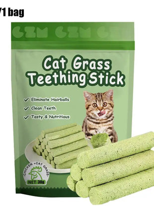 1 Bag Cat Grass Teeth Grinding Stick Pet Snacks Hairball Removal Mild Hair Row Ready To Eat Cat Baby Cat Teeth Cleaning Sticks - Riparo82