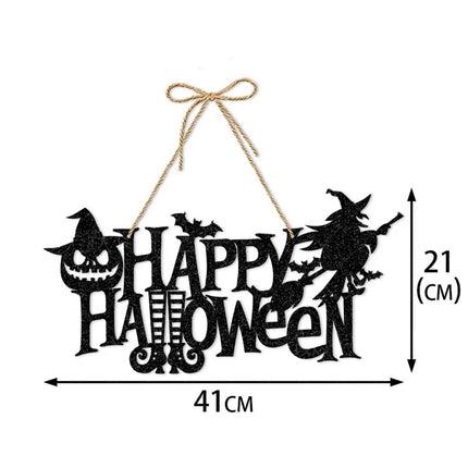 Halloween Door Hanging Decorations Horror Pumpkin Ghost Bat Paper Hanging Ornaments Halloween Party Decorations
