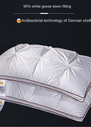 Soft Pillows White Goose Down Feather Pillows for Sleeping Neck Protection Bed Pillows with 100% Cotton Cover - Riparo82