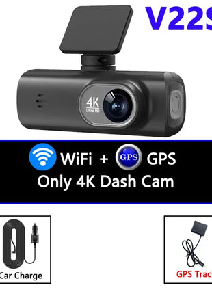 Dash Cam 4K UHD for Car Camera Front Rear Dual Lens With GPS WiFi 24h Parking Mode Night Vision Car DVR Video Registrator - Riparo82