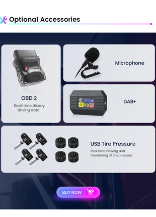 Junsun 10.6 Inch Universal Rotatable 1DIN 2DIN Car Radio Wireless CarPlay Android Auto Touch Screen Multimedia GPS autoradio - Riparo82