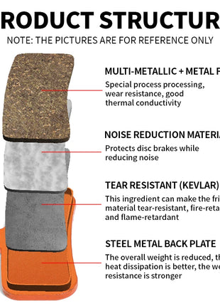 BUCKLOS Pastiglie freno a disco idraulico per bicicletta per M9120 Pastiglie freno metalliche Pastiglie freno per mountain bike da strada in metallo adatte D02S H03A N03A