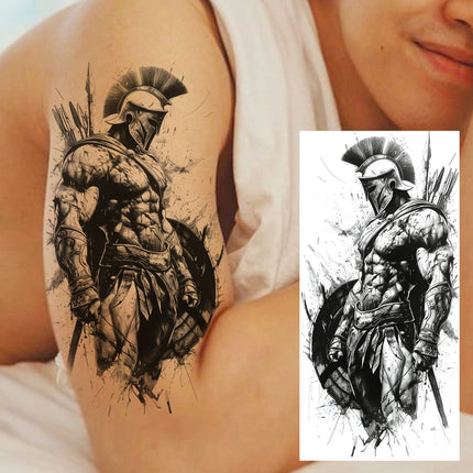 1 Sheet Full Arm Evil Witch Vampire Temporary Tattoos Sleeve Halloween Scary Skull Tatoo Waterproof Horrible Fake Tattoo Sticker