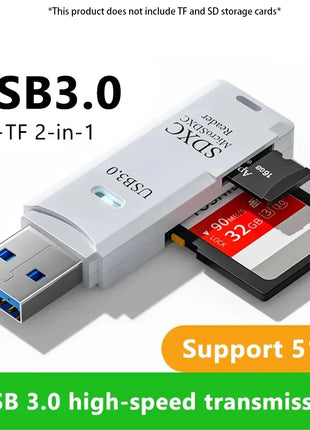 Lettore di schede USB 3.0 multifunzionale 2 in 1Micro SD TFMemoryCardReaderUSBFlashDrive Adattatore per schede per PC Accessori per laptop