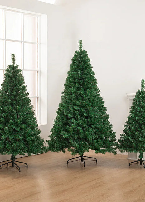 Albero di Natale artificiale Crittografia in PVC Abete spesso Supporto in metallo Albero di Natale da 1,2 m a 3 m Forniture per decorazioni natalizie per la famiglia - riparo82