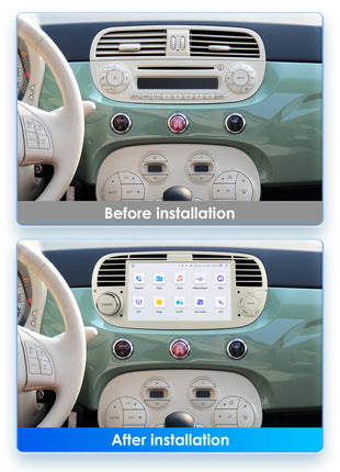 Hizpo 7 Inch 8 Core Car Radio Stereo for FIAT 500 2007-2015 GPS 2din Autoradio CarPlay Android 13 Auto Navigation Head Unit Wifi - Riparo82