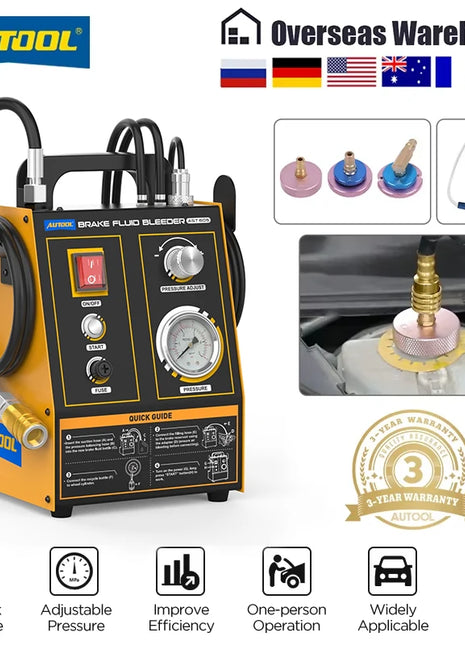 AUTOOL AST605 Automotive Brake Bleeder Kit Brake Oil Fluid Extractor Pump Exchanger Machine 0.7-0.25 Bar Vacuum Bleeding  Tool - Riparo82