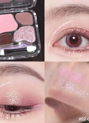 Little Ondine Four Colour Eye Shadow Undercover Powder Palette Highlighting Natural Nudes Korean Makeup Glitter Eyeshadow - Riparo82