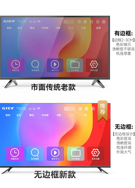 100" Frameless 4K Smart TV, WiFi Android TV with Voice Control, Ultra Thin LED Screen (65/75/100/110 Inch) - Riparo82