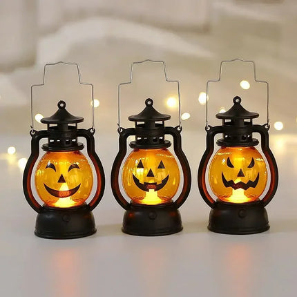 Halloween Pumpkin Ghost Face Lamp Portable Skull Decoration Light for Bar Party Table Atmosphere Prop Halloween Decor Use