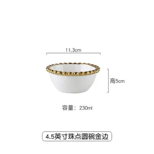 Nuovo piatto in ceramica con bordo dorato nordico, piatto in ceramica, leggero, di lusso, per riporre gioielli, piatto per torta, piatto per colazione a casa, a forma di cuore - riparo82