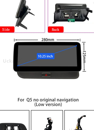 10.25Snapdragon 665 Wireless Carplay AutoRadio Android 14 For Audi Q5 2009-2016 Stereo Screen GPS Navigation Multimedia HeadUnit - Riparo82