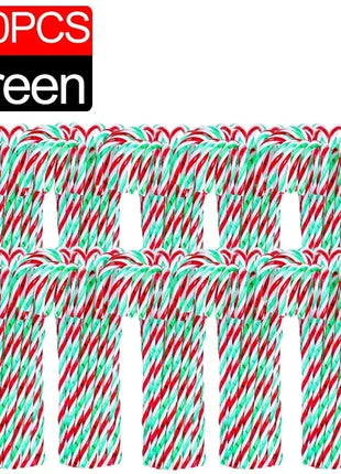 100/10 pezzi di bastoncini di zucchero di Natale ornamento di plastica albero di Natale appeso decorazione stampella intrecciata bastoncini di zucchero favore di partito al coperto - riparo82