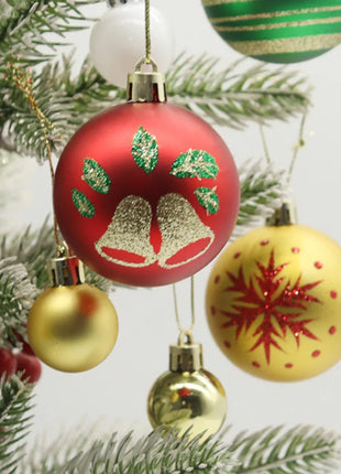 Nuovi 42 set di decorazioni natalizie Palline verniciate elettrolitiche, palline di plastica, decorazioni per finestre, pendenti per albero di Natale - riparo82