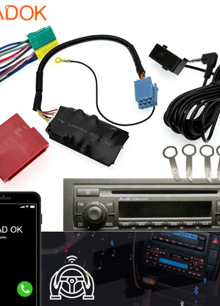 Car Bluetooth 5.0 AUX Handsfree 8 Pin Adapter A2DP Music Audio Cable For Audi A3 8L 8P A4 B5-B7 A6 4B A8 4D Quadlock - Riparo82