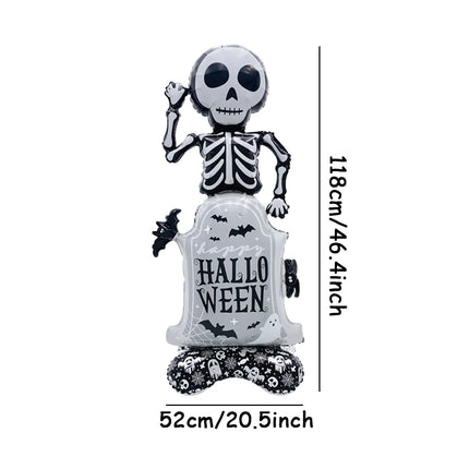 1pcs Halloween Giant Pumpkin Skeleton Standing Balloon House Witch Dead Tree Inflatable Foil Ballon Halloween Party Deco Supplie