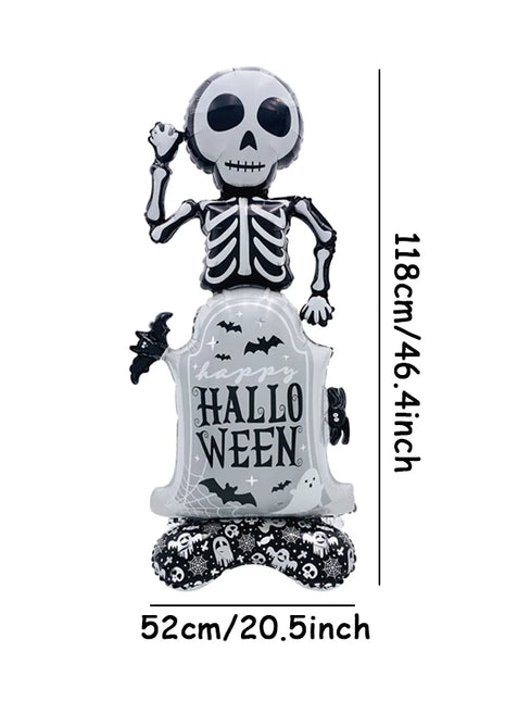 1pcs Halloween Giant Pumpkin Skeleton Standing Balloon House Witch Dead Tree Inflatable Foil Ballon Halloween Party Deco Supplie - Riparo82