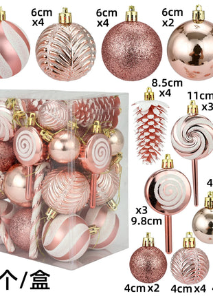 29/36/40 pezzi palla di Natale argento rosso albero di Natale pendenti appesi stampati sfere di Natale in oro a forma speciale 2024 nuovo - riparo82