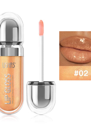 USHAS 12 colors mirror fine flash liquid lipstick pearlescent color waterproof sweatproof non-stick cup lip gloss - Riparo82