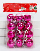 12 pezzi 3 cm palla di Natale ornamento per albero di Natale ciondolo appeso palline glitterate palline decorazione natalizia per la casa regalo di Capodanno - riparo82