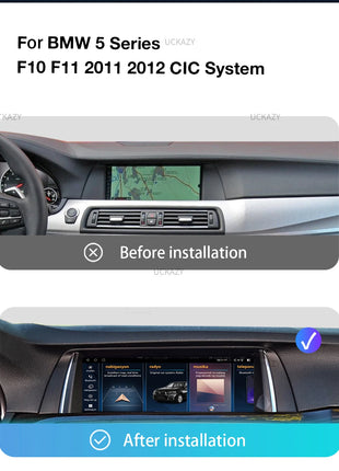 Uckazy 8 Core Wireless Carplay AutoRadio Android 14 For BMW 5 Series F10 F11 2010-2016 CIC NBT Car Multimedia Screen Player GPS Navigation Stereo Carplay Audio - Riparo82