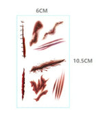 10pcs Halloween Bloody Wound Tattoo Stickers Trick Scary Waterproof Temporary Tattoo DIY Fake Tattoo Halloween Party Decoration - Riparo82