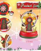 Carillon natalizio con decorazione a carosello a LED con luci, scena di villaggio, ornamento da tavolo, festa in casa, regalo di Natale