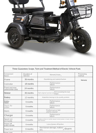 Electric Tricycle, Adult, Elderly, Leisure, Small-scale Home Transport for Children. - Riparo82