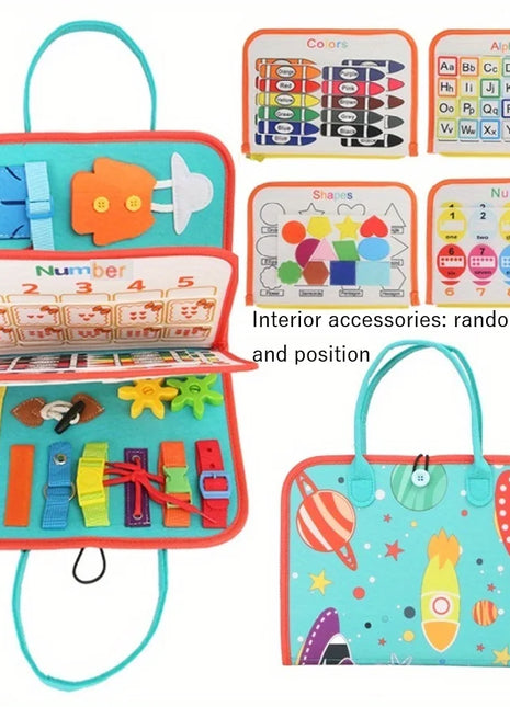 Montessori Tavola occupata Attività educativa Sviluppo Scheda sensoriale Abito di base fine Abilità motorie Giocattolo da viaggio Regalo per ragazzi e ragazze - riparo82