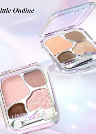 Little Ondine 4Color Eyeshadow Palette Blush Eyeliner Eyeshadow Highlight Contour Palette Eyes Makeup Beauty - Riparo82