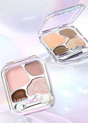 Little Ondine Four Colour Eye Shadow Undercover Powder Palette Highlighting Natural Nudes Korean Makeup Glitter Eyeshadow
