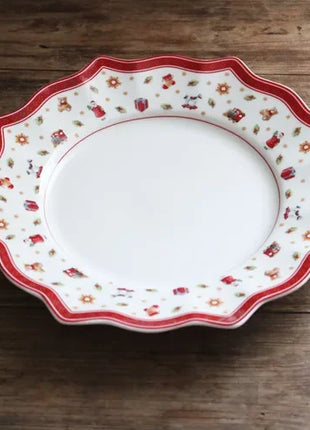 Tesoro tedesco Porcellana dura Giocattolo natalizio Joy Piatto piano multi-angolo Tazza di Natale Piattino Ciotola Candeliere Stili multipli - riparo82