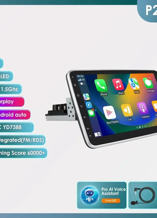 8+128G 10.1'' 360 Rotatable 1 Din AutoRadio GPS for Universal Car Multimedia Player Stereo 1DIN Video Autoradio Carplay HeadUnit