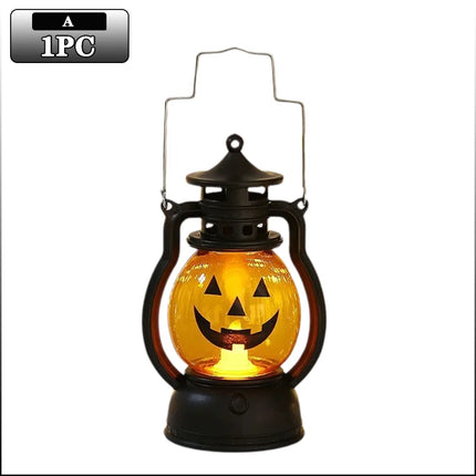 Halloween Pumpkin Ghost Face Lamp Portable Skull Decoration Light for Bar Party Table Atmosphere Prop Halloween Decor Use