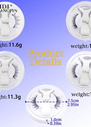 1 Pair Magnetic False Eyelashes Handmade 3D Natural False Eyelashes Reusable Magnetic Eyelashes Tweezers Set Makeup Tools - Riparo82