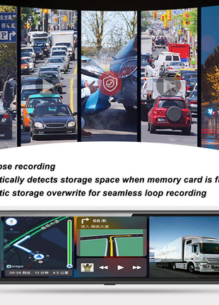 10.26in Mirror Dash Cam BT5.0 HD Night Vision 3 Recorded Video Front 2.5K Rear 1080P Driving Recorder for Cars Car DVR Dash Cam - Riparo82
