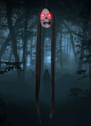 1PCS New Halloween Hanging Long Hair Ghost Skeleton LED Light-emitting Horror Skeleton Ghost Bar Haunted House Decoration Props - Riparo82