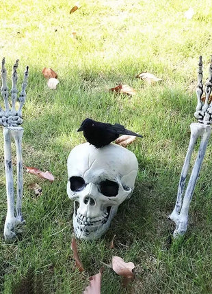 Halloween Hand Bone Skeleton Decorations Yard Inserting Ghost Arm Props for Outdoor Haunted House Party Horror Scene Decorations - Riparo82
