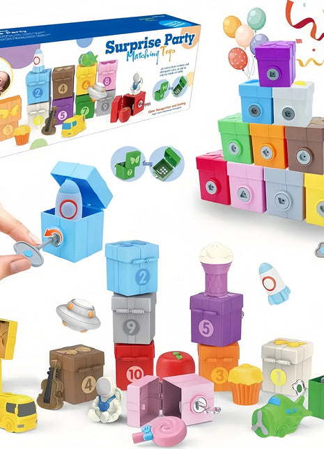 Treno da fattoria Montessori/Set da festa a sorpresa per i più piccoli che imparano il conteggio, corrispondenza e ordinare abilità motorie fini, regalo giocattolo prescolare - riparo82