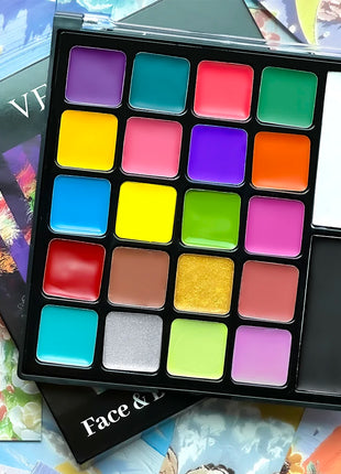 Beauty Makeup Face Body paint palette Cosmetic 22 Color oil Painting Palette Facial Paint Artist Pigment for Halloween Party - Riparo82