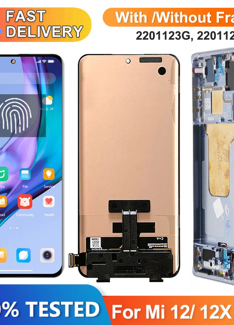 per Xiaomi Mi 12 2201123 Touch screen digitale con display LCD G con cornice per parti di ricambio per display Xiaomi Mi 12X - riparo82