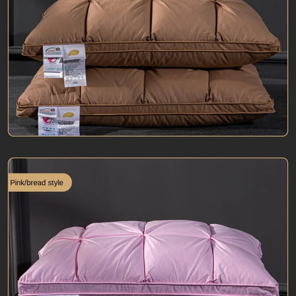 Soft Pillows White Goose Down Feather Pillows for Sleeping Neck Protection Bed Pillows with 100% Cotton Cover
