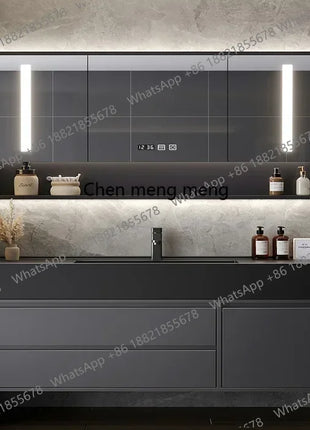 B567 Combinazione di mobili da bagno con cassetto lavabo integrato Rock Vanity Mobiletto da bagno intelligente Lavandino Lavabo Mobili